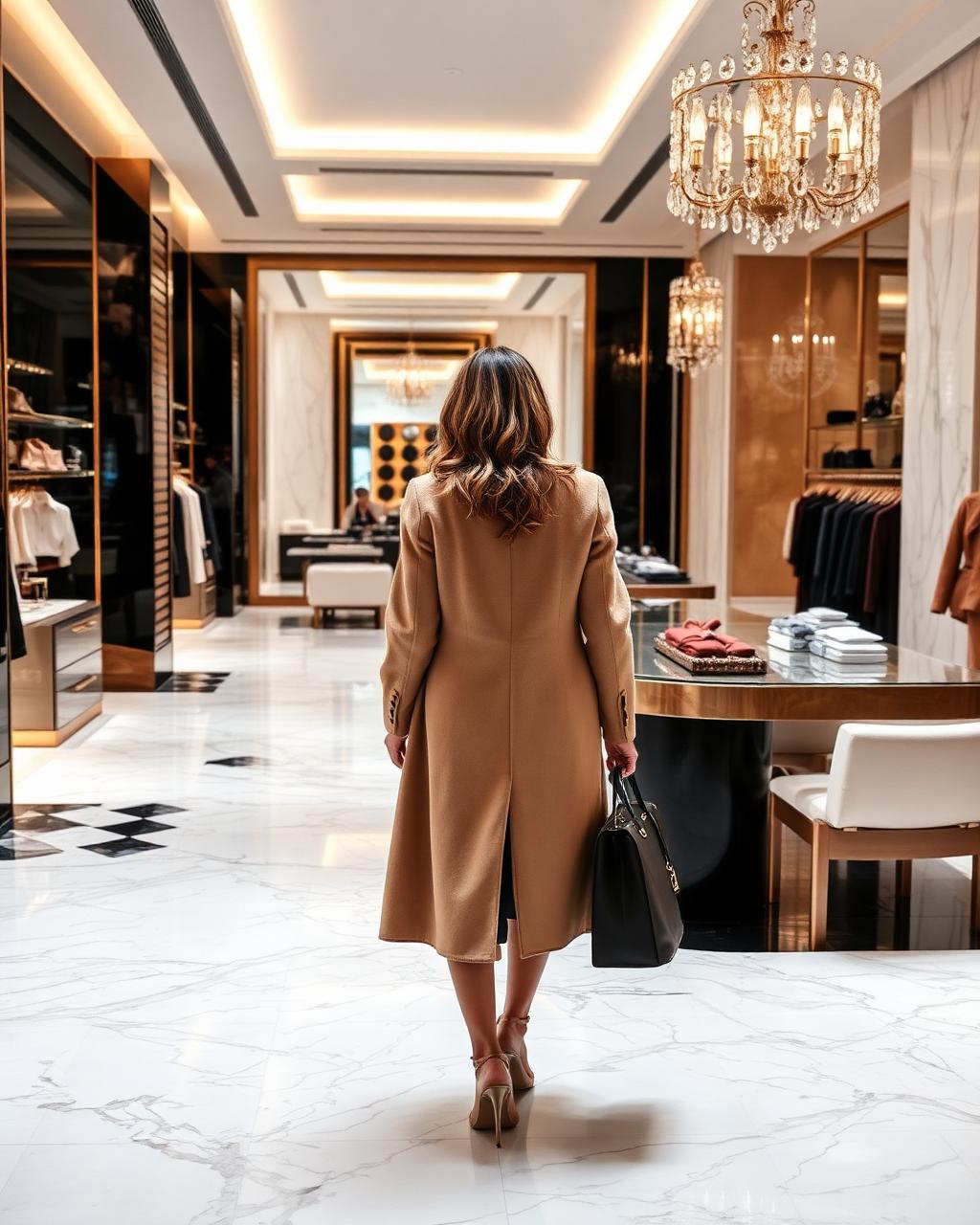 Ksenia in a luxury Miami boutique